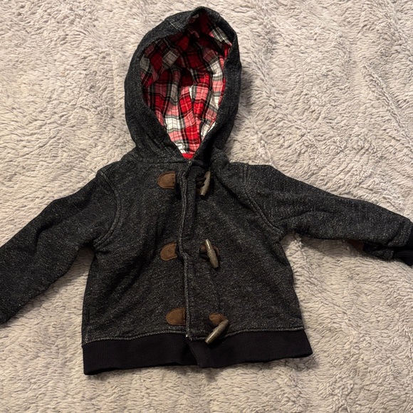 Carter's Other - Carter's Dark Gray Hooded Jacket with Red Plaid Interior